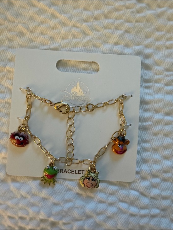 Disney Jewelry - Disney Gold-tone Muppets Charm Bracelet with Enamel Character Charms